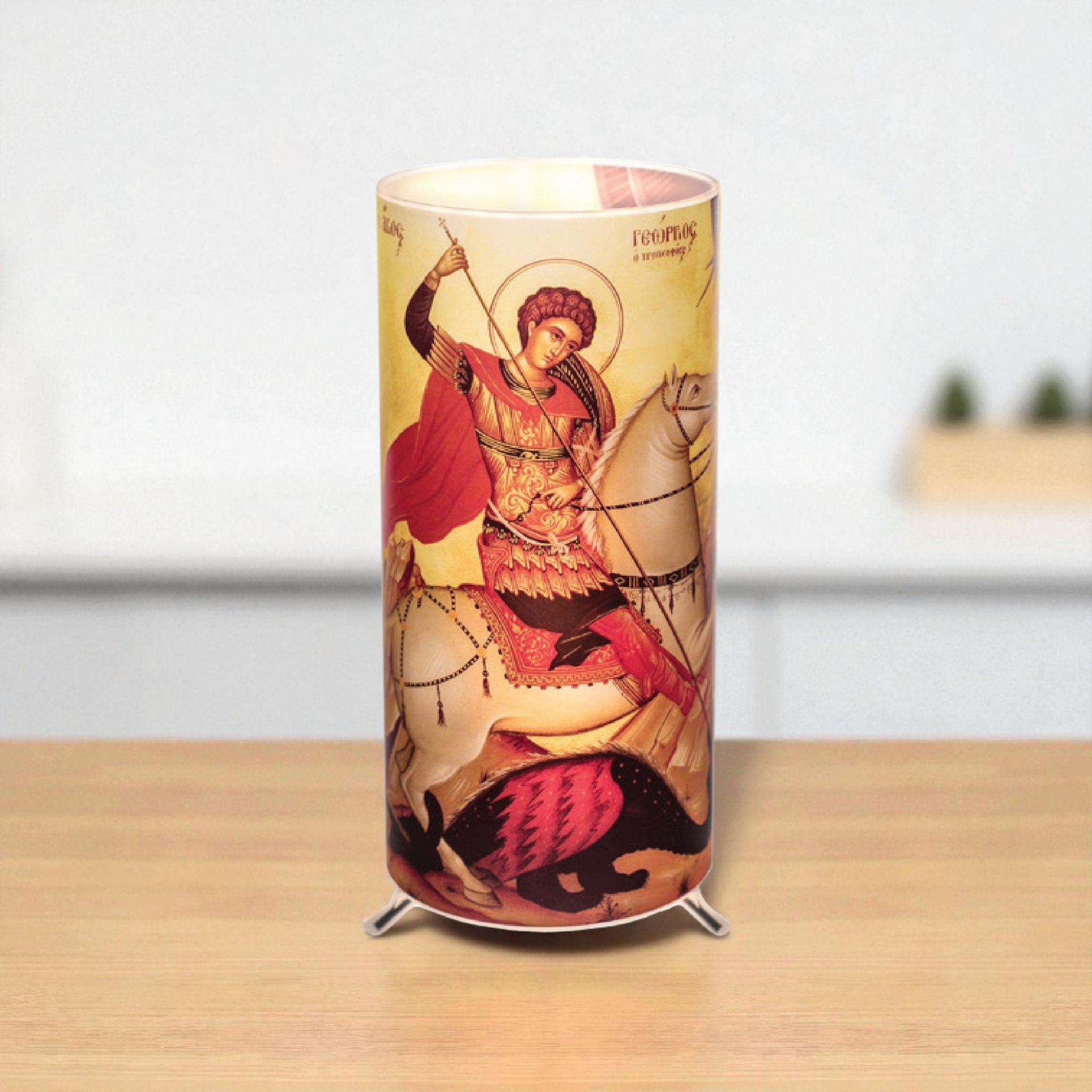 St George And The Dragon Icon Candle Lantern