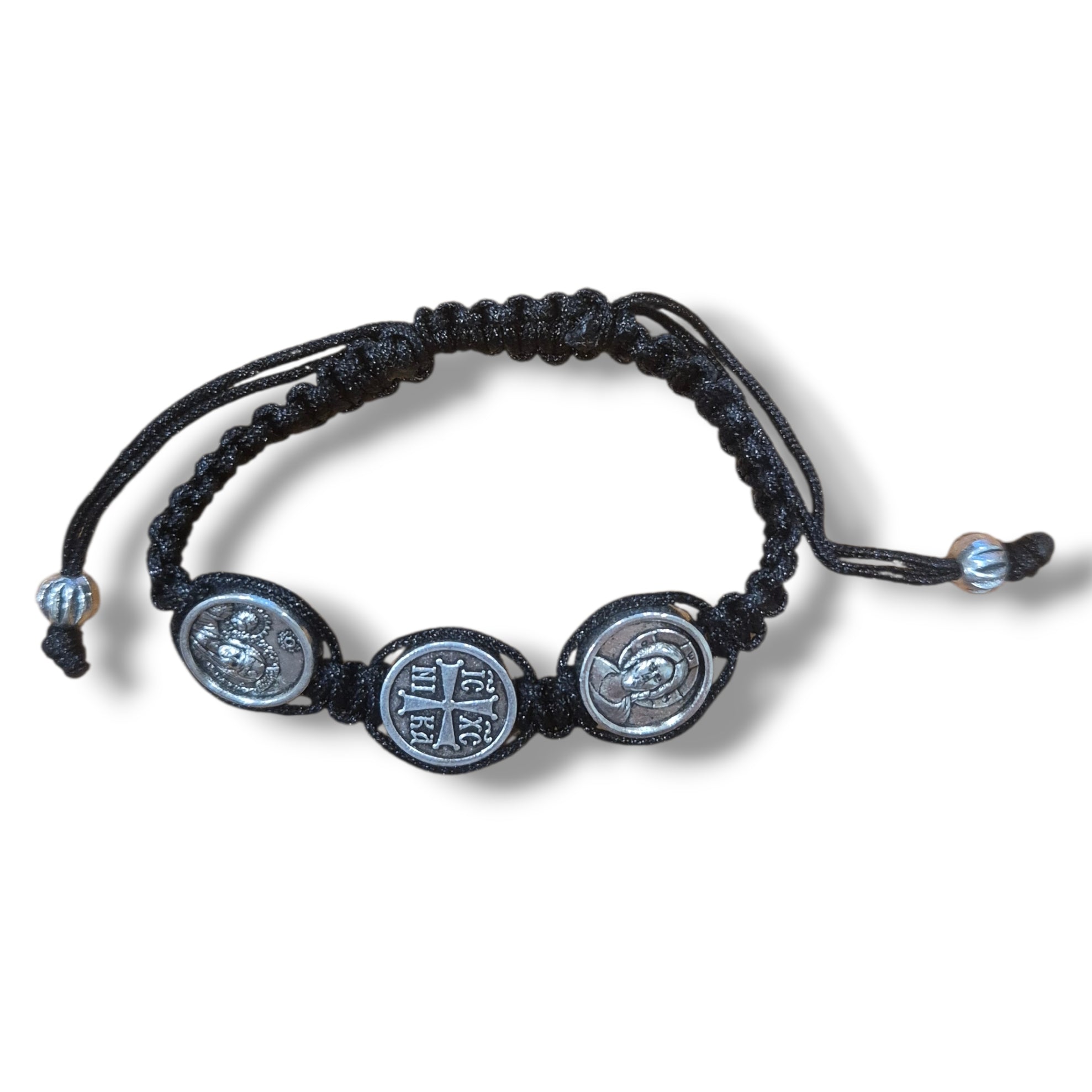 3 Medallion Prayer Rope Wrist Bracelet