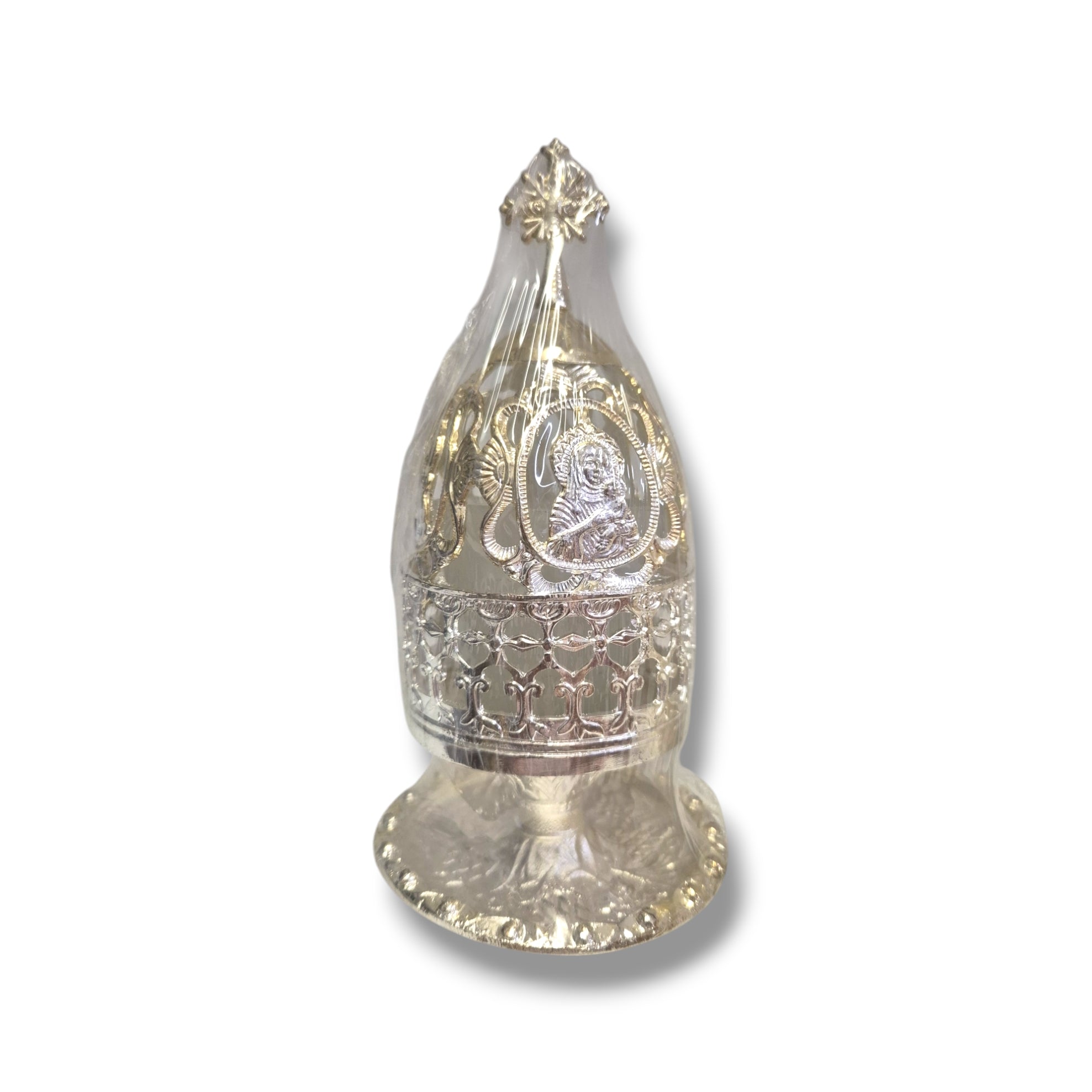 Silver Frosted Oil Lamp with Base