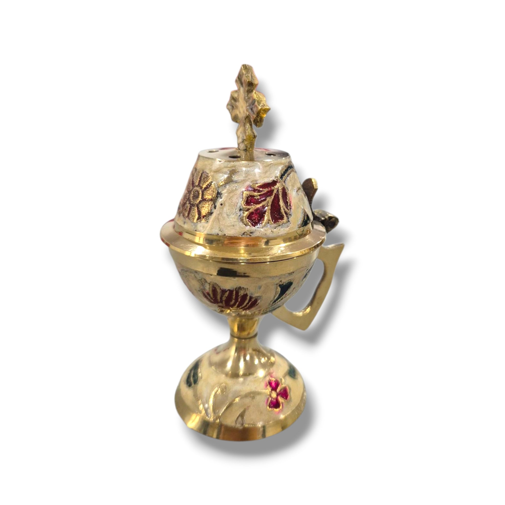 Cream Pattern Small Incense Burner