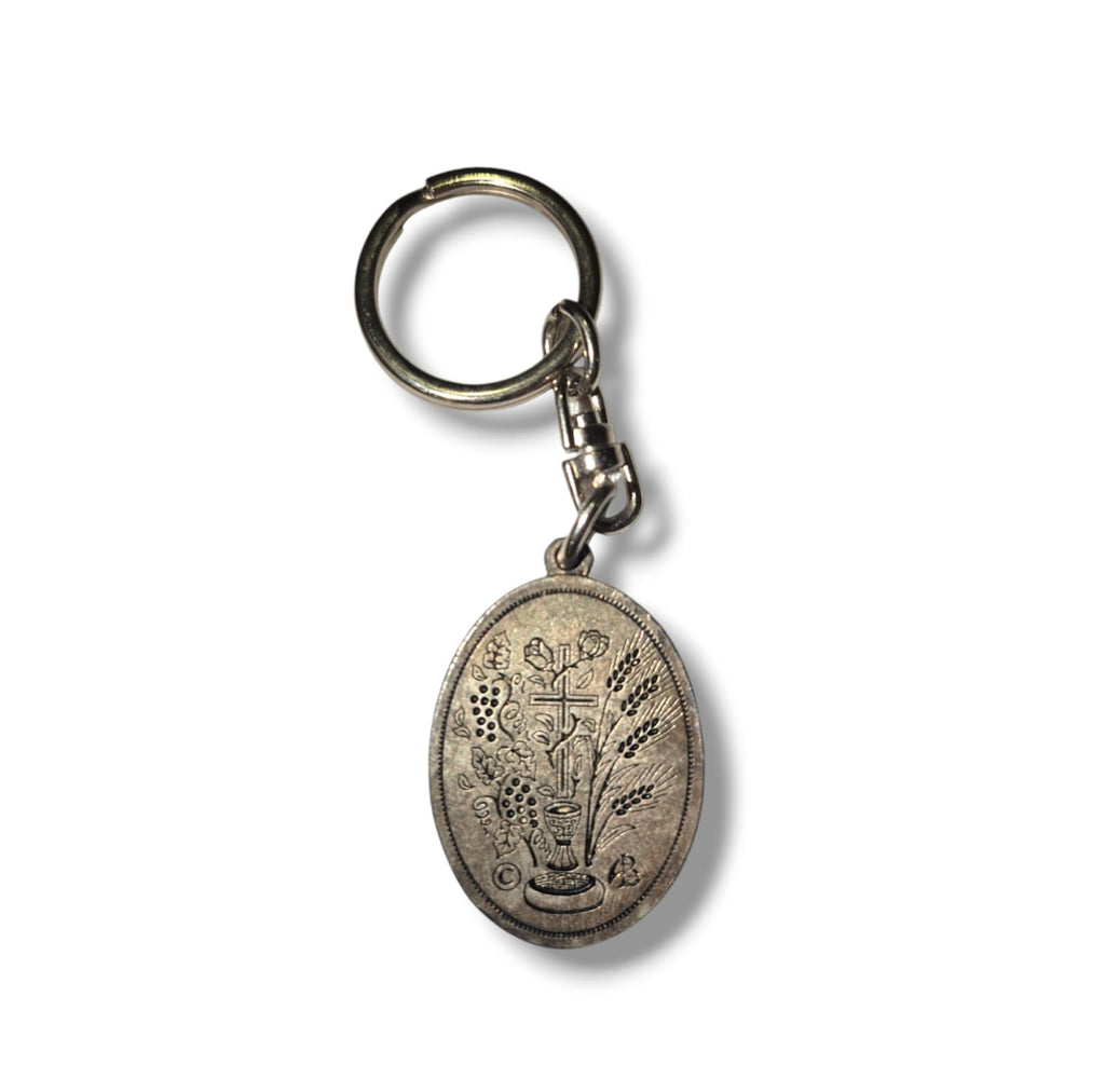 Theotokos Gold Metal Oval Keyring