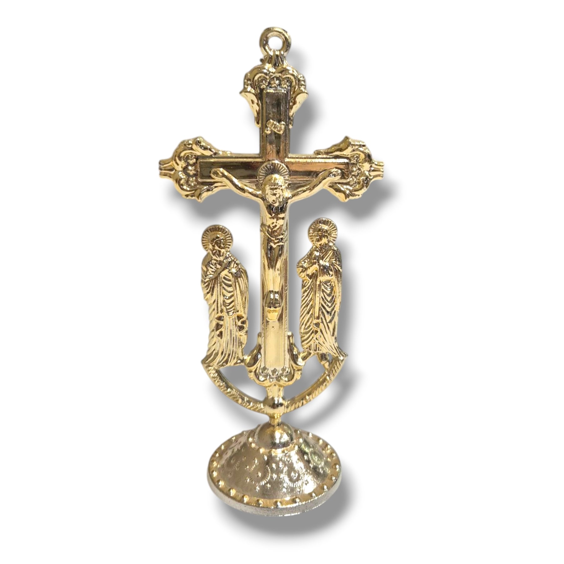 Gold Plastic Icon Cross Crucifix