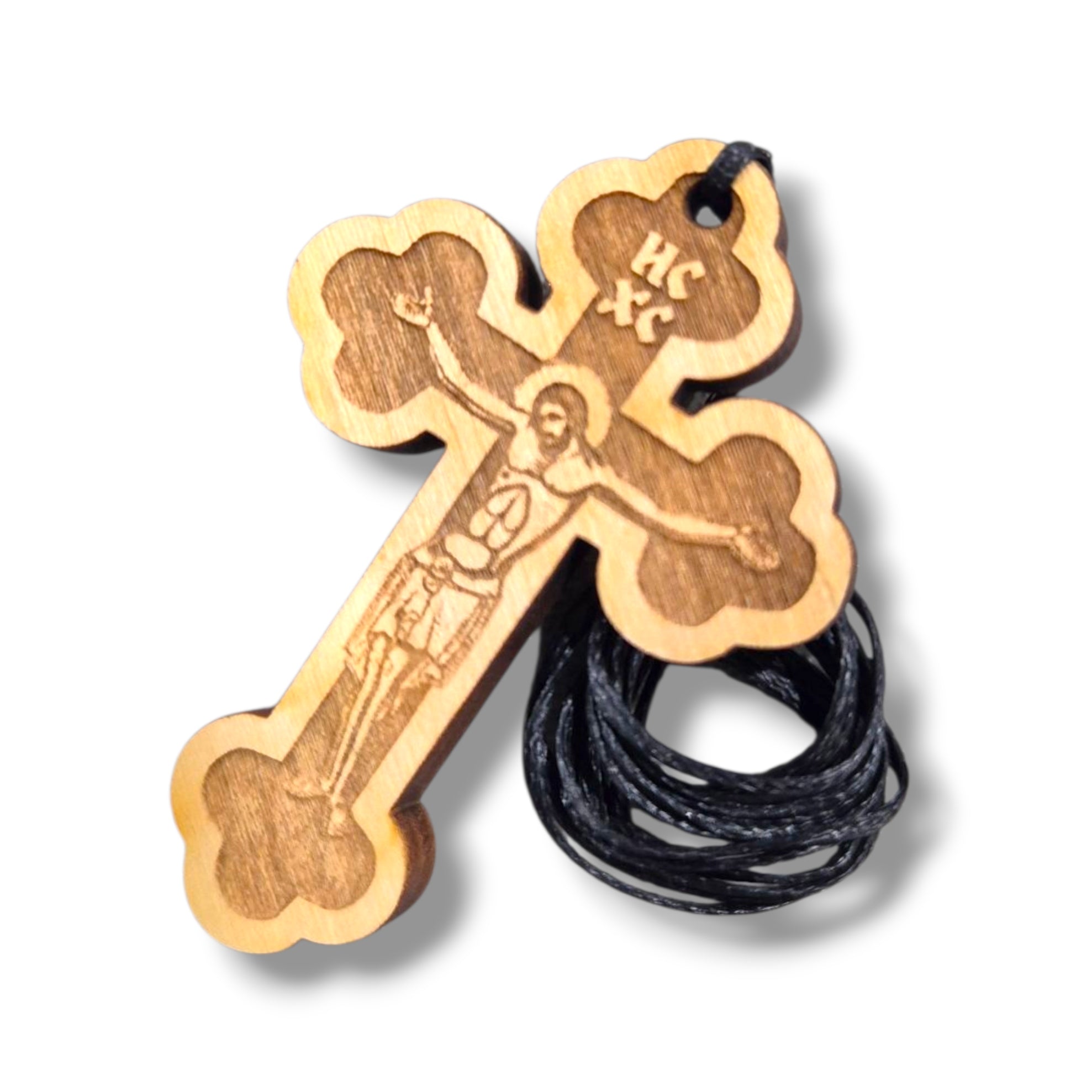 Medium Wooden Cross Necklace (Style 2)