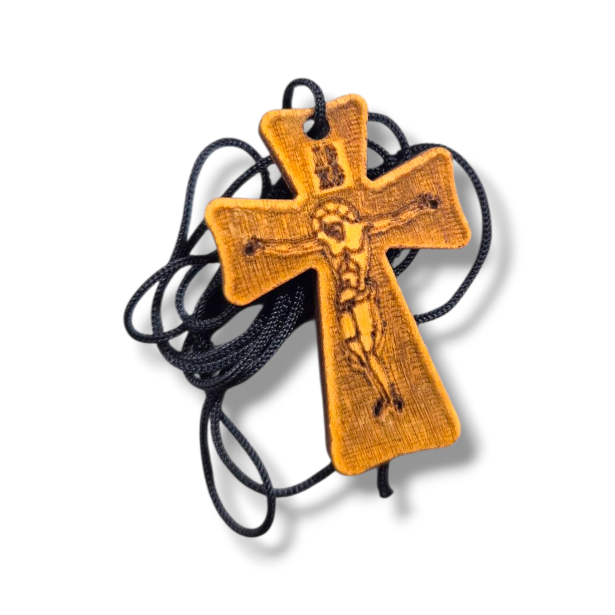 Medium Wooden Cross Necklace (Style 1)