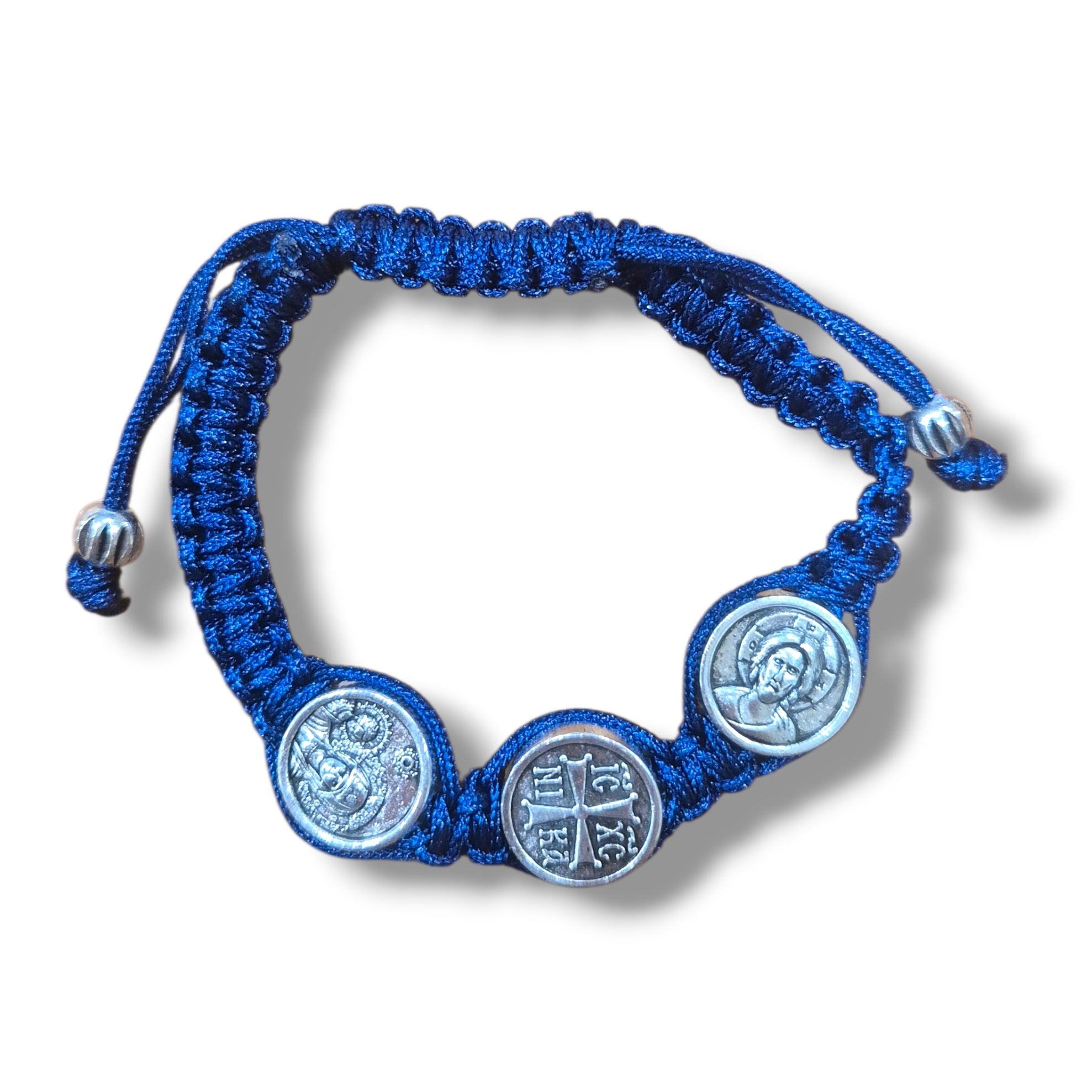 3 Medallion Prayer Rope Wrist Bracelet