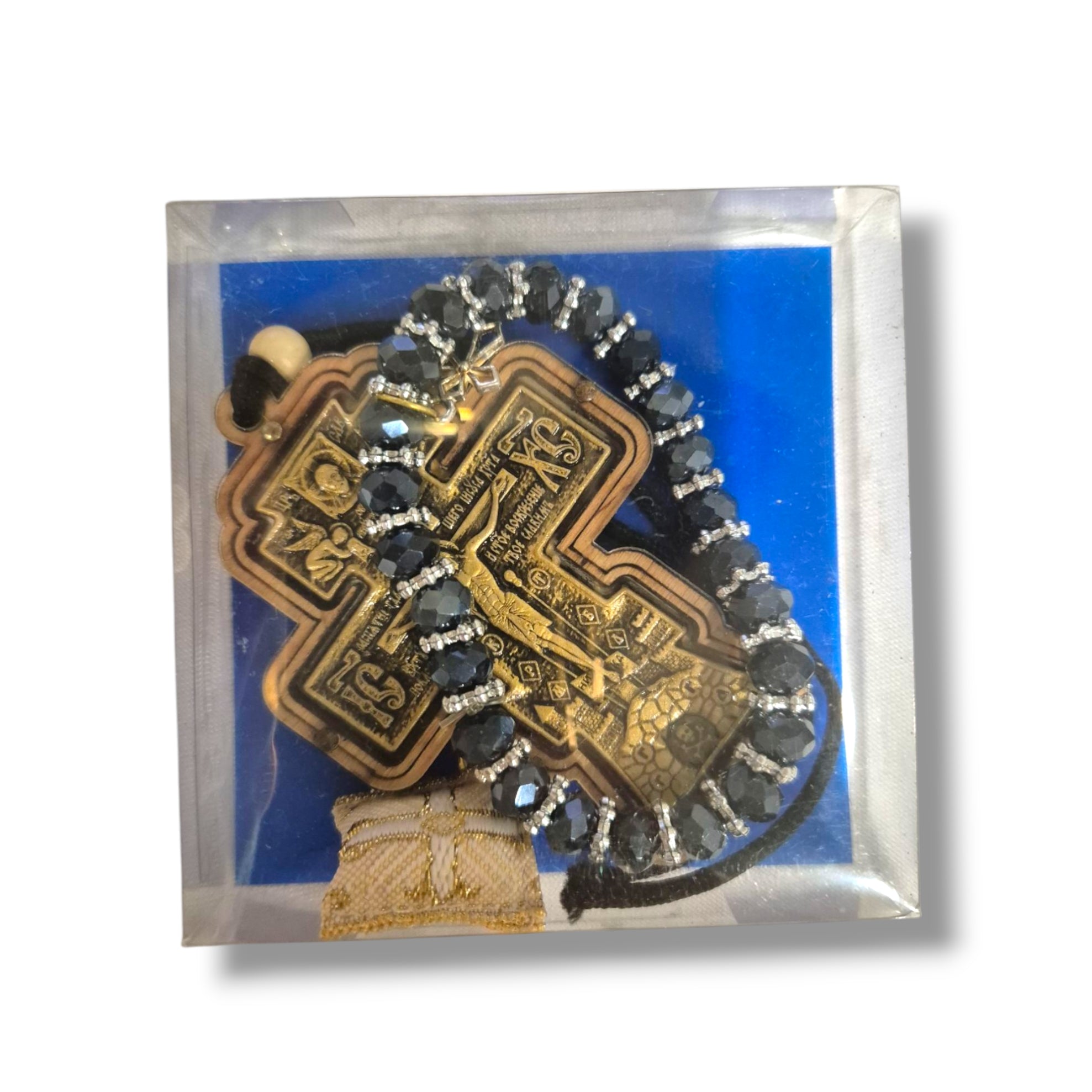 Car Cross, Bracelet & Prayer Pin (Filakto) Set