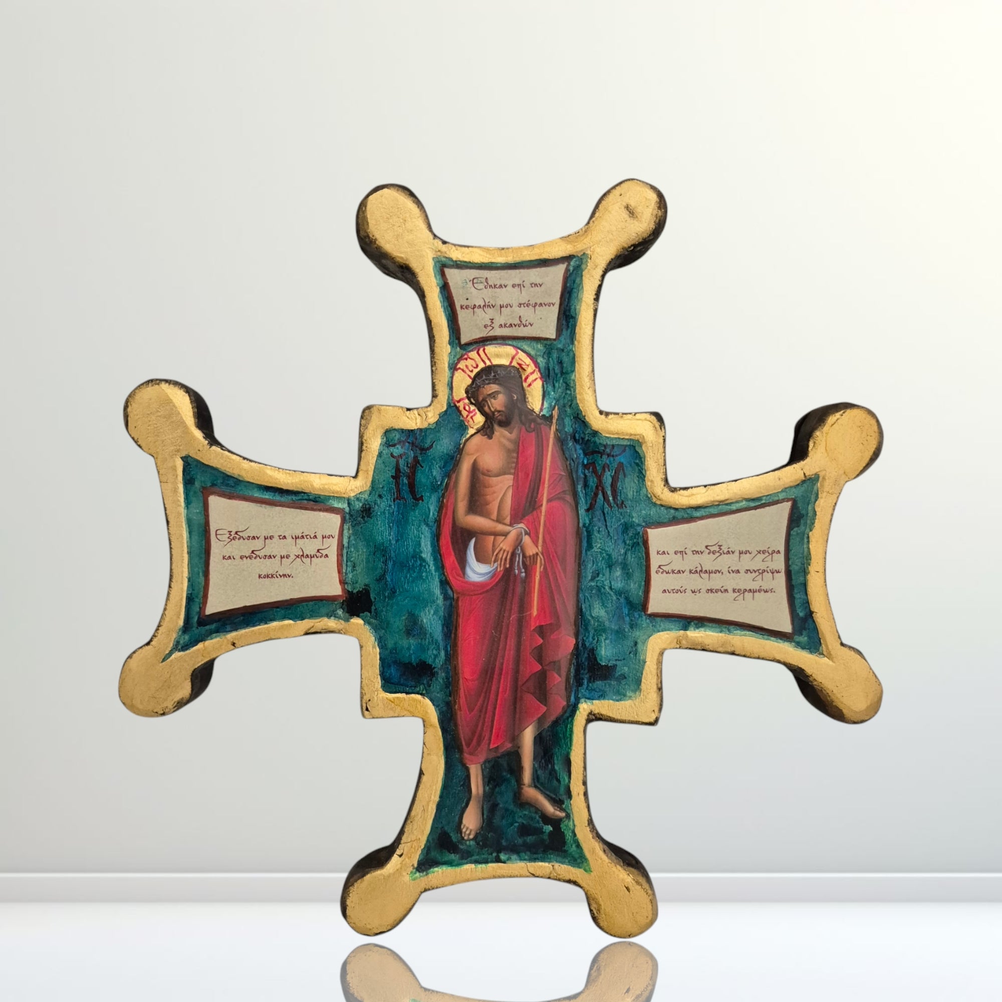 Christ the Bridegroom Painted Wooden Cross Icon
