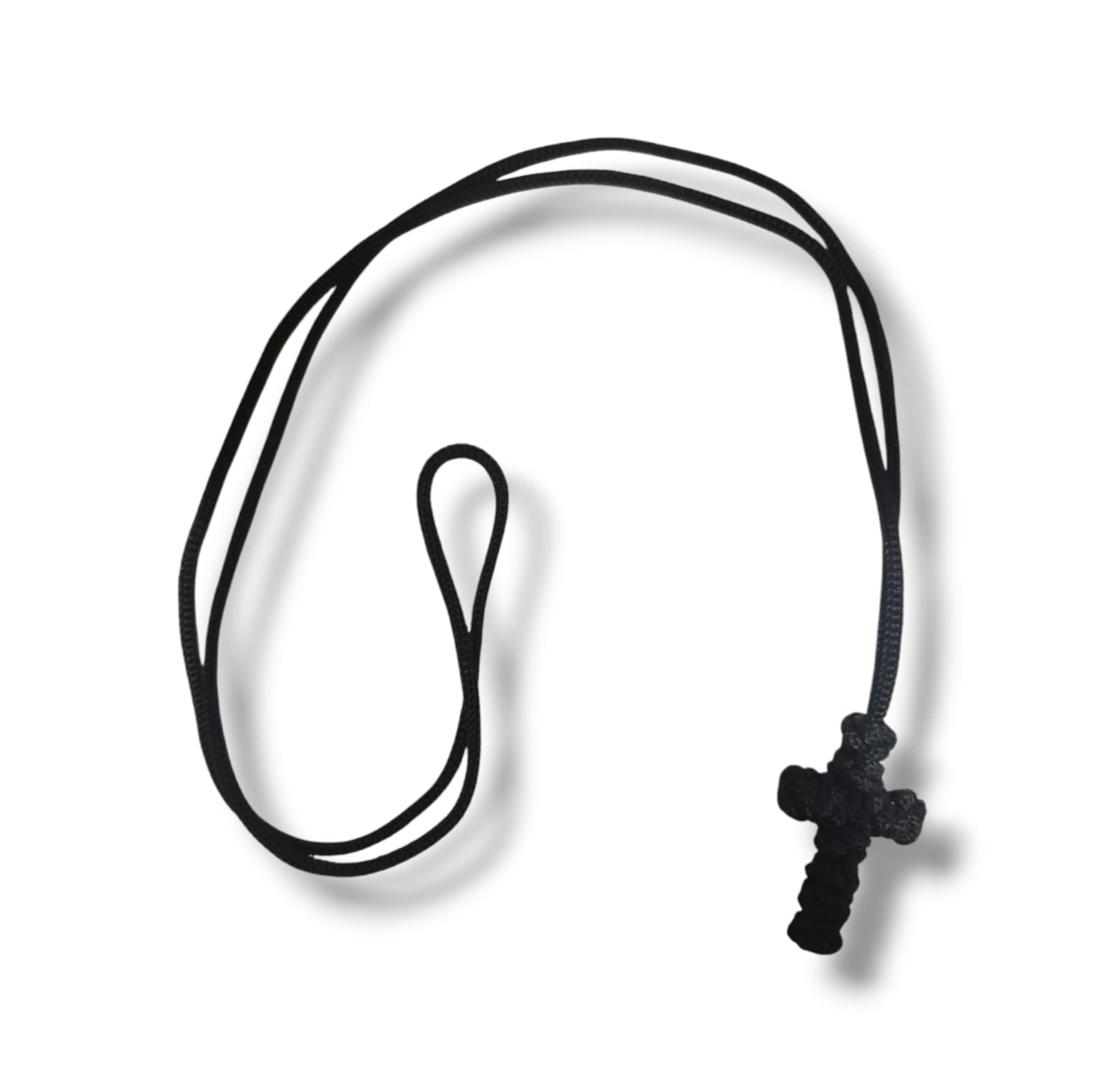 Medium Black Cross on Rope