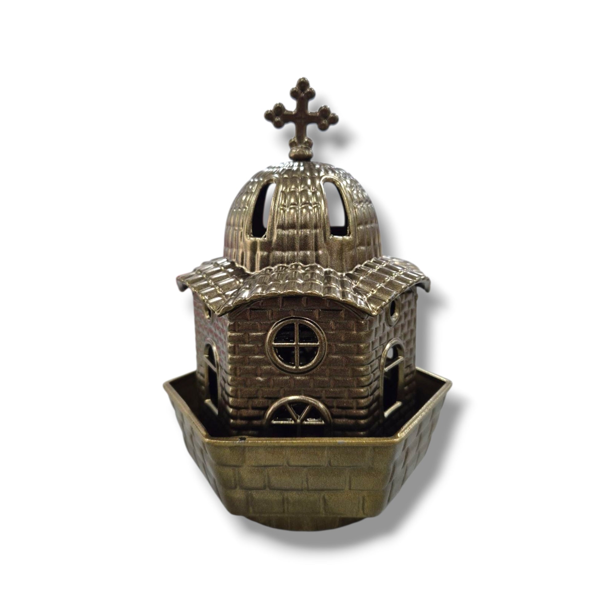 Copper Church Tealight Candle Holder