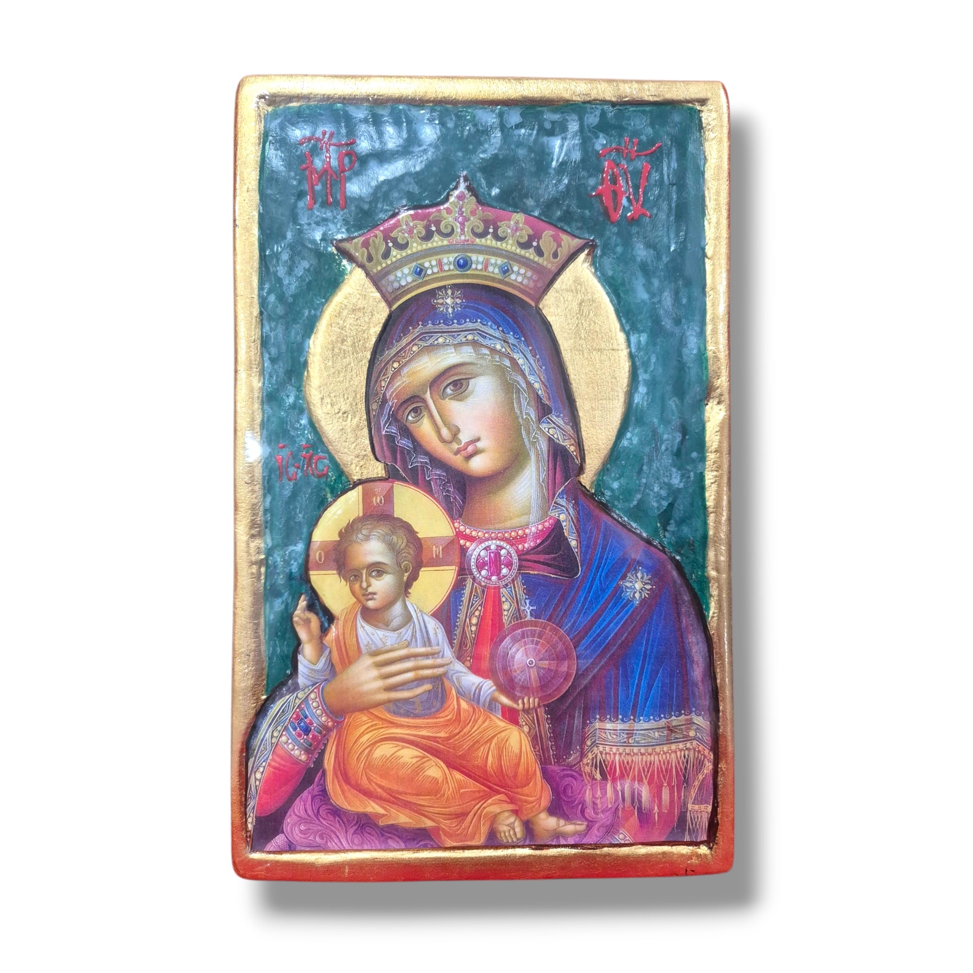 15.5x29.5cm Vacillisa Theotokos Wooden Carving Premium Icons