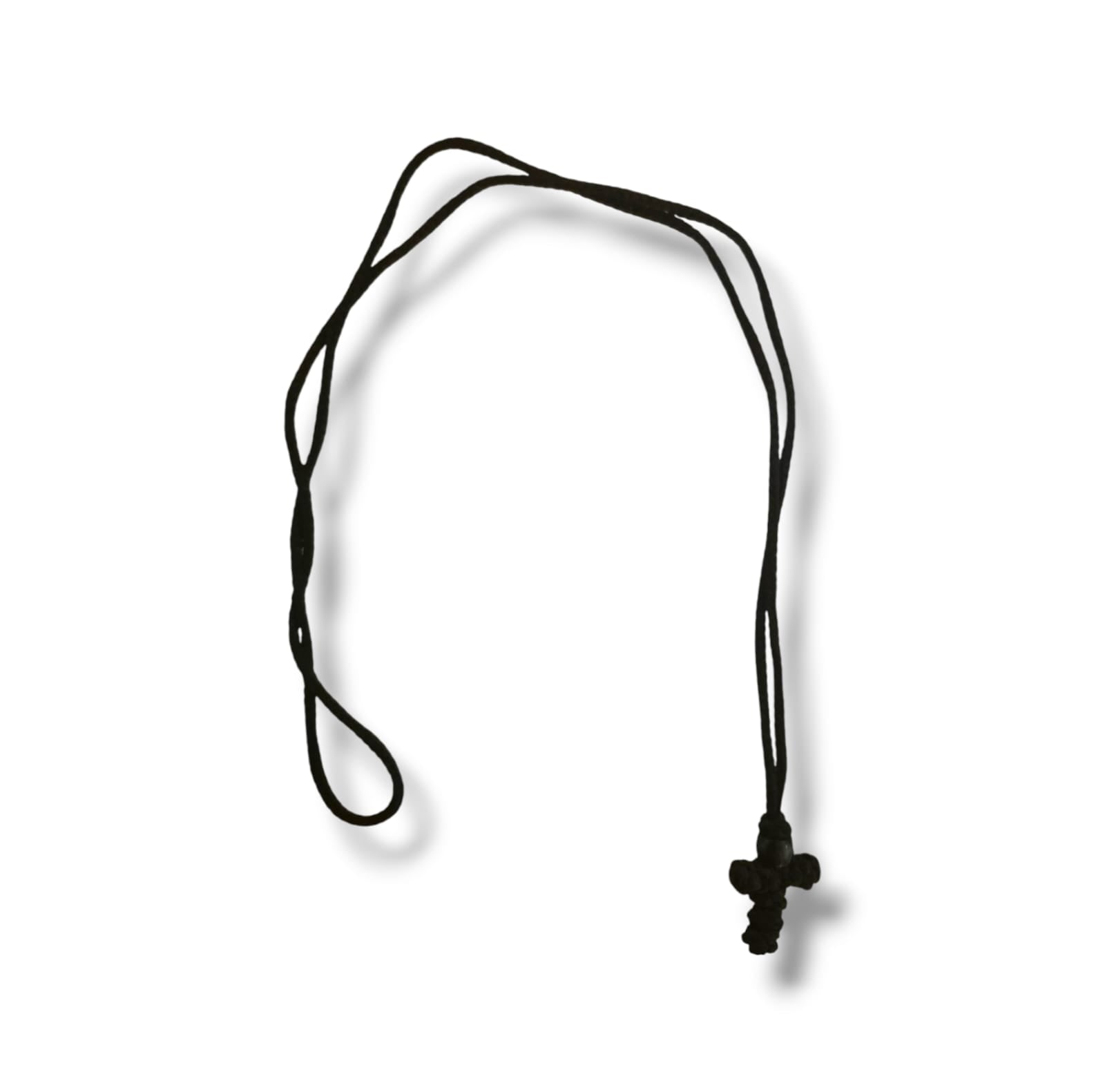 Mini Black Cross (Black Bead) on Rope