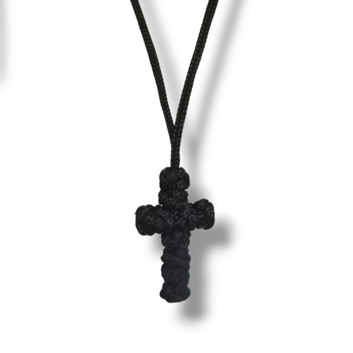 Medium Black Cross on Rope
