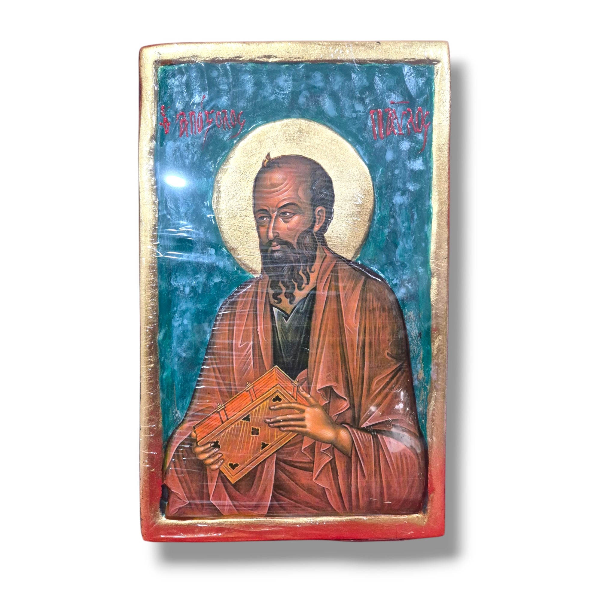 15.5x29.5cm St Paul Wooden Carving Premium Icons