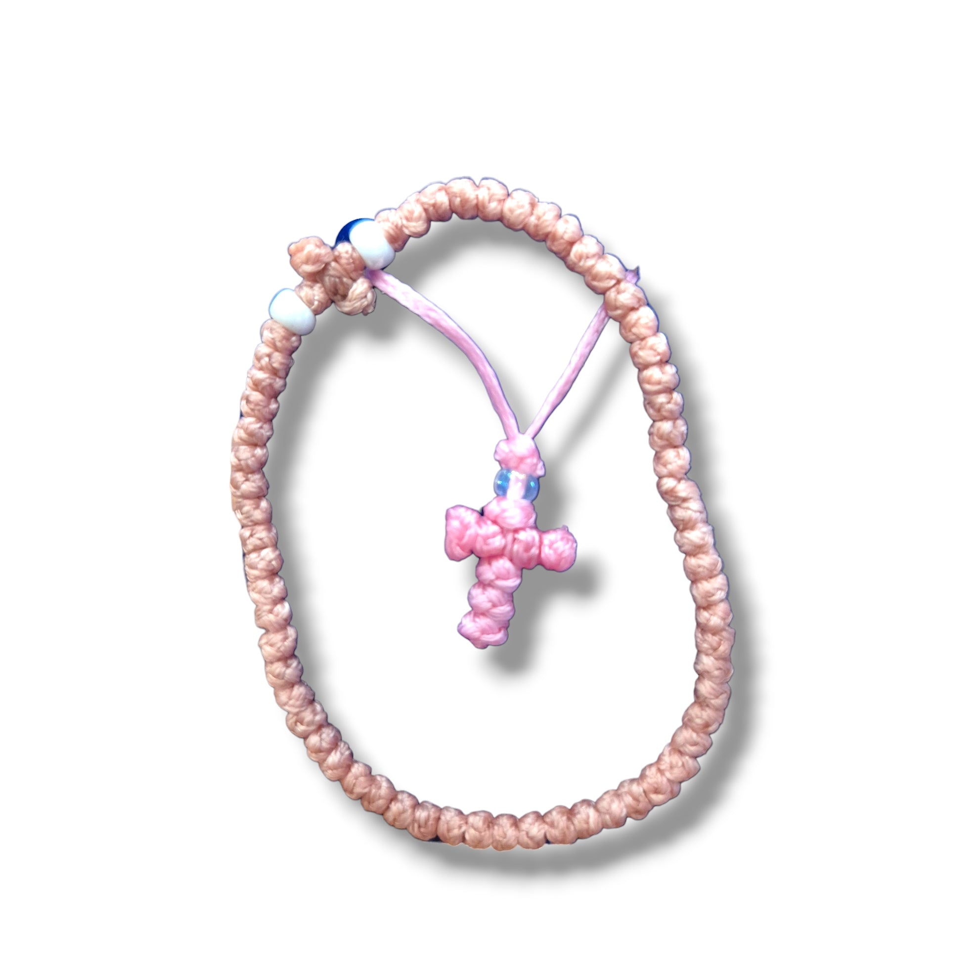 Thin Cross Necklace + Prayer Rope Bracelet Sets
