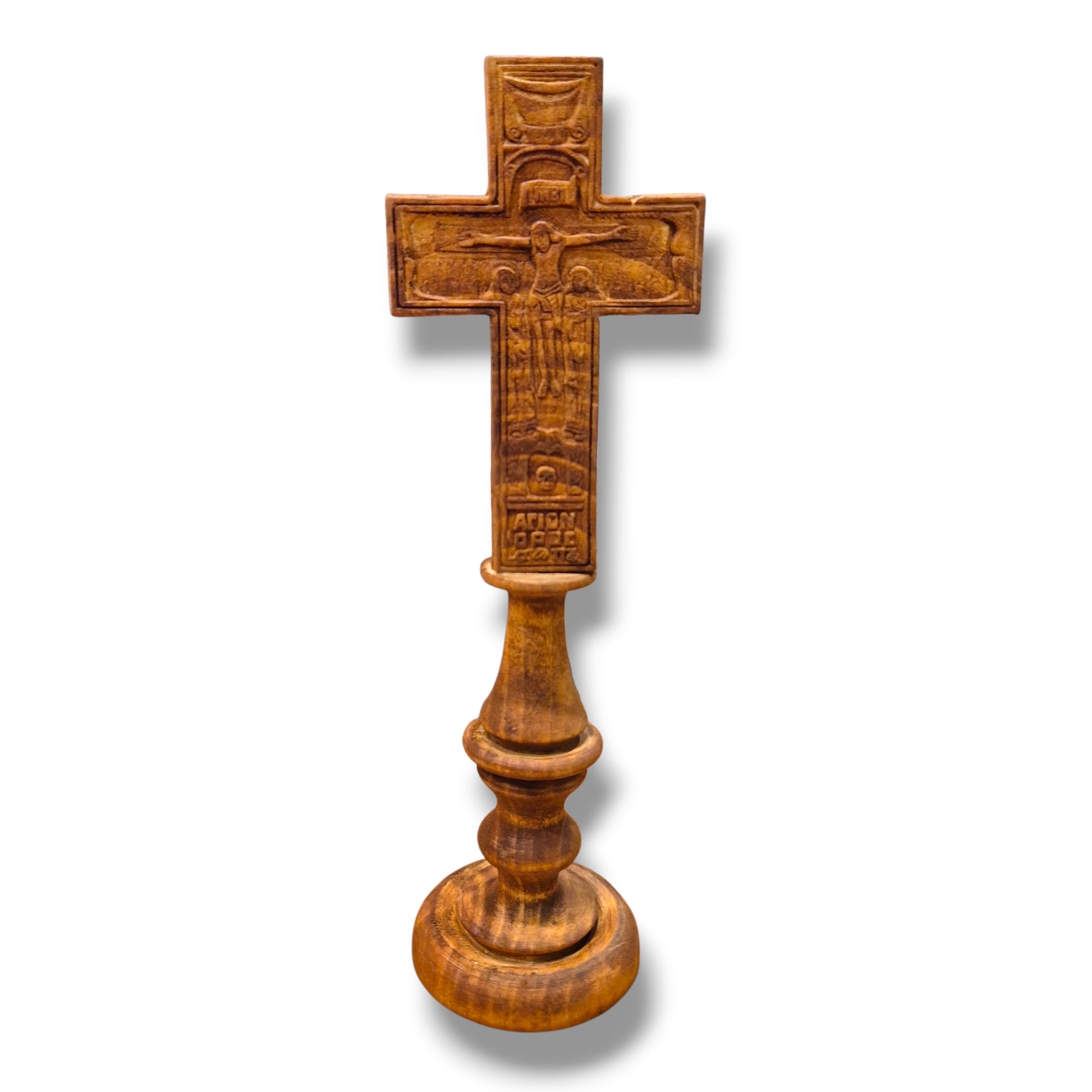 Mount Athos Standing Wooden Cross 7x22cm