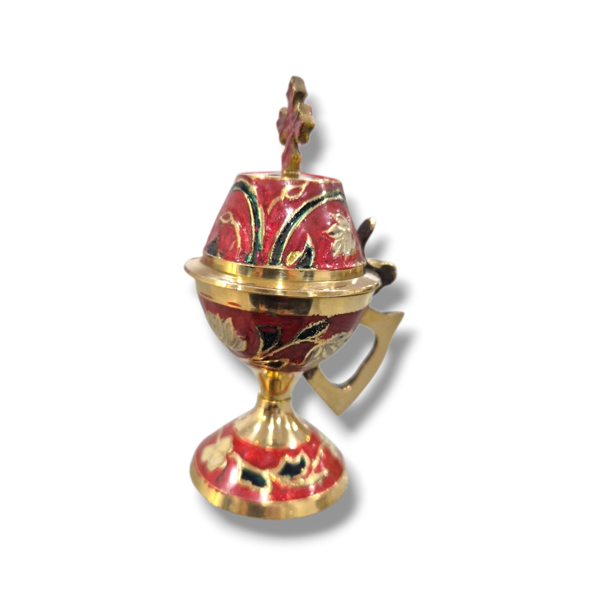 Red Pattern Small Incense Burner
