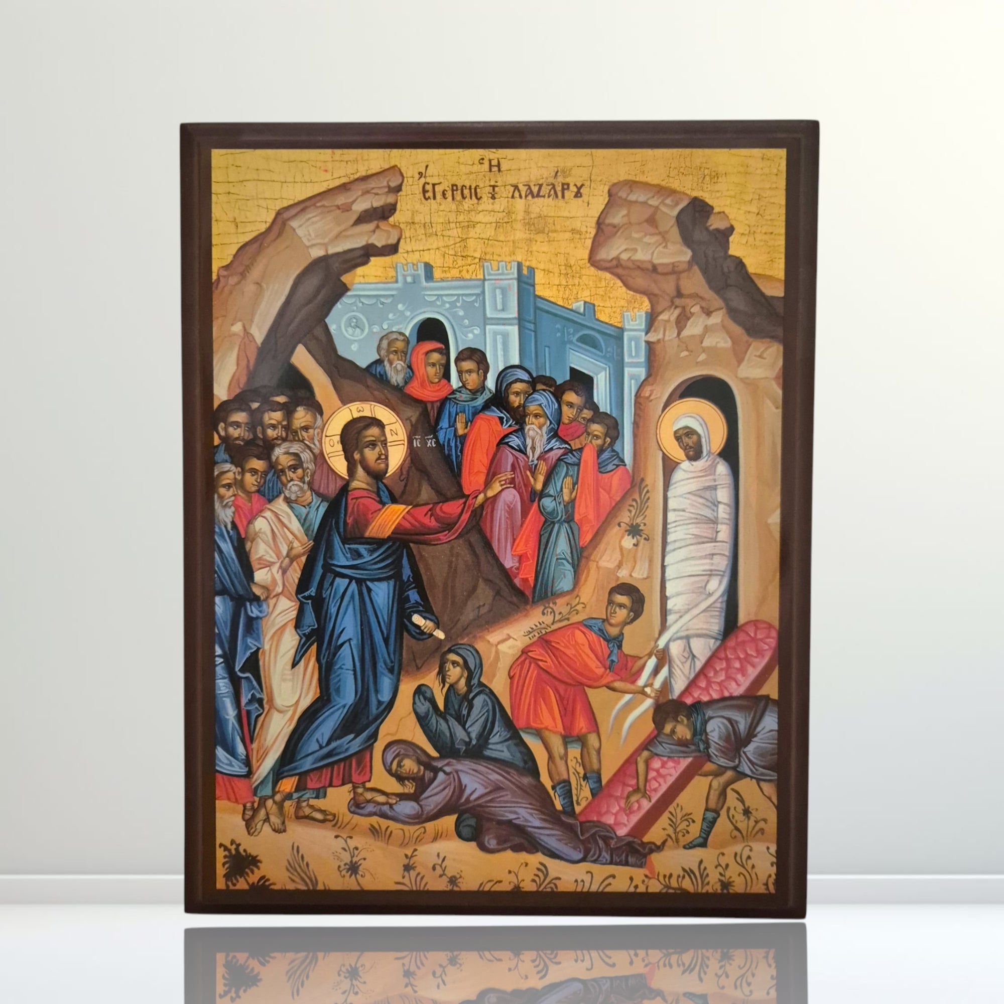 The Raising of Lazarus Brown A4 (Handmade Holy Icon