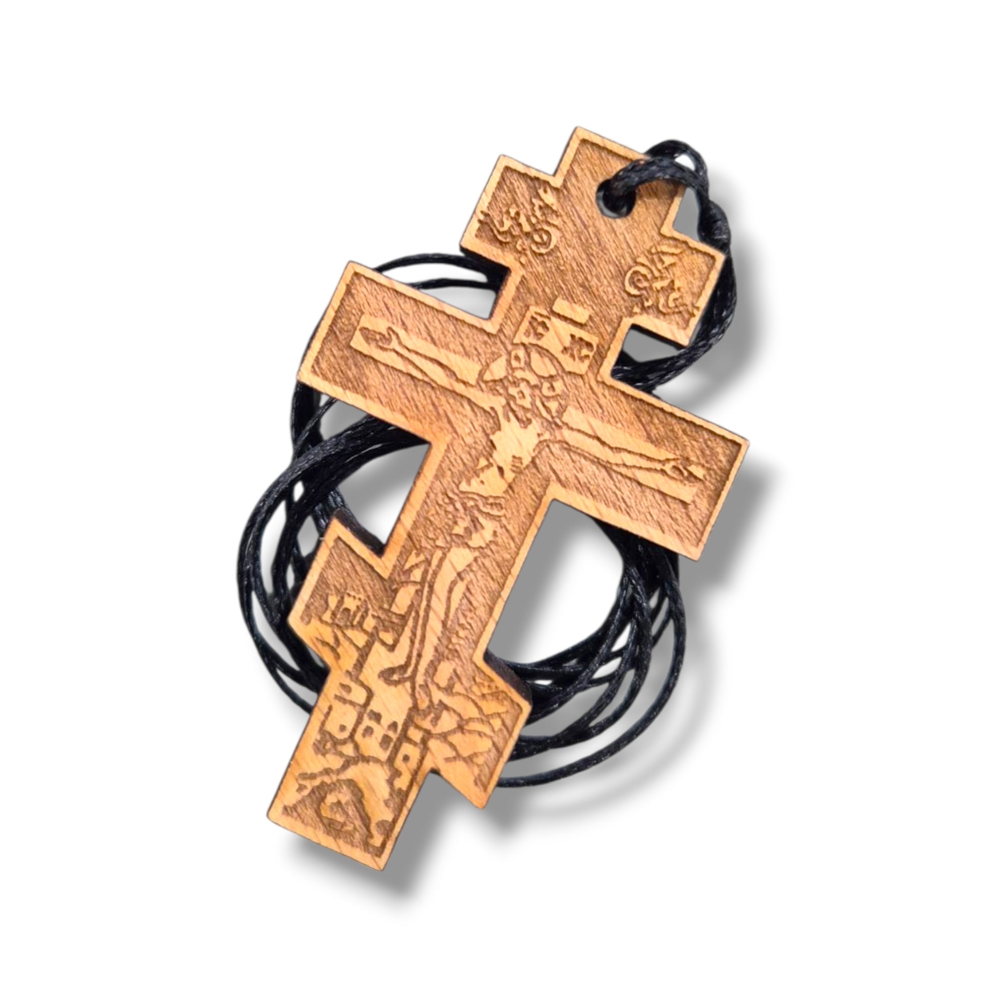 Medium Wooden Cross Necklace (Style 3)