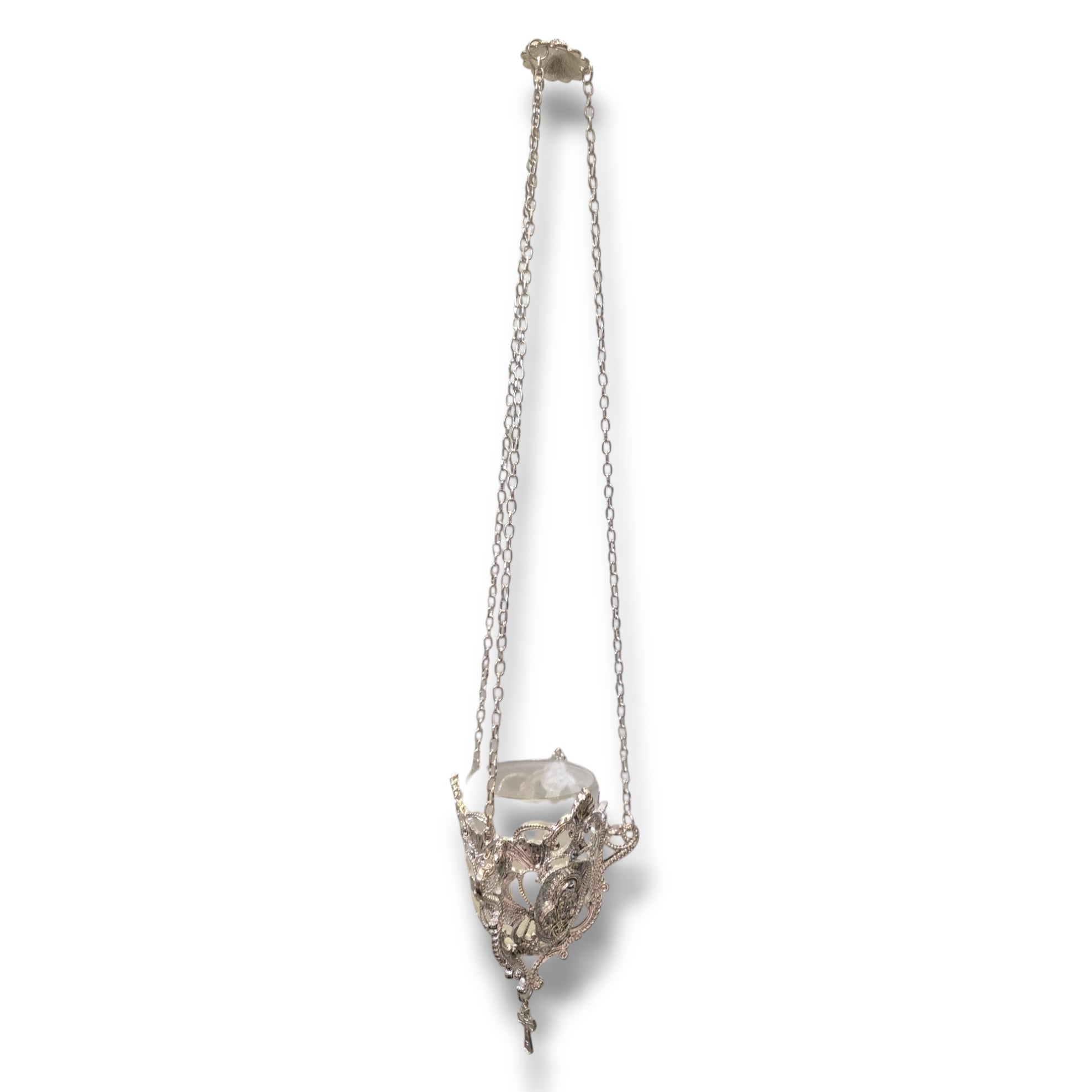 Silver Frosted Cup Oil Lamp