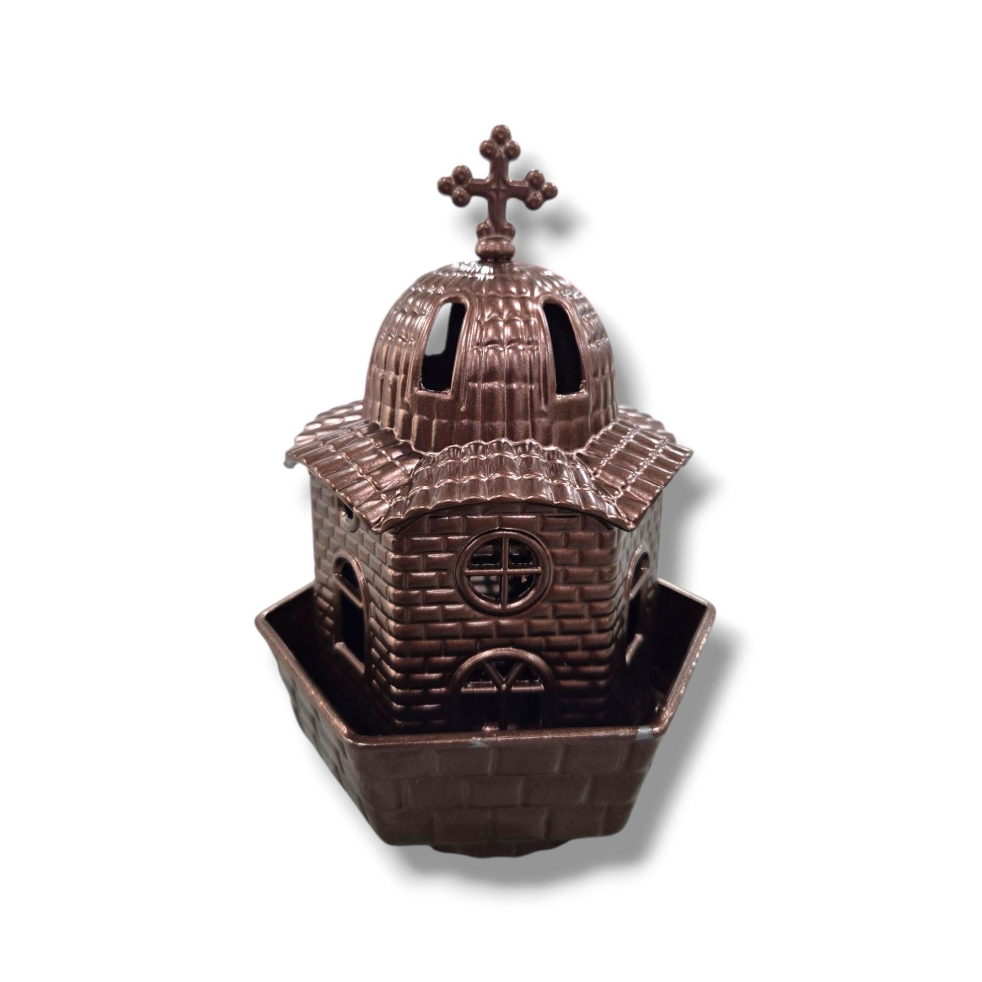 Bronze Church Tealight Candle Holder