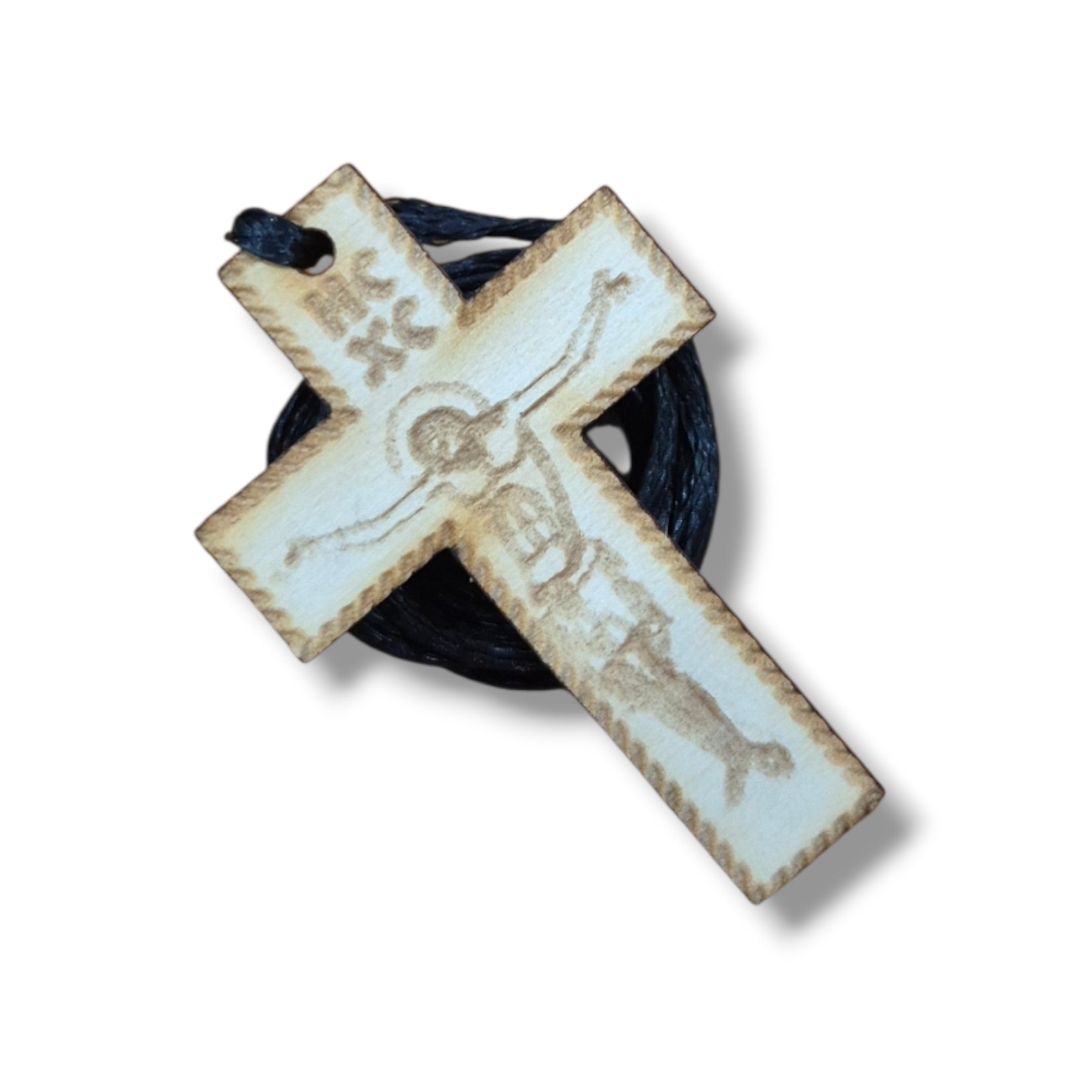 Medium Wooden Cross Necklace (Style 4)