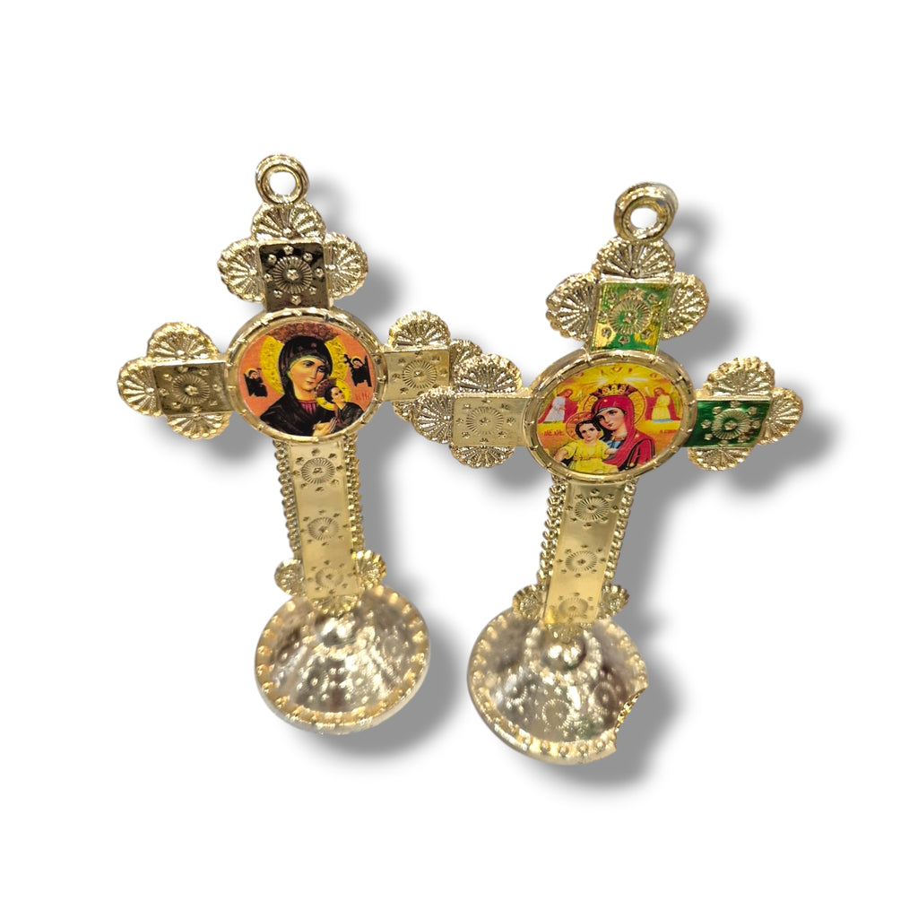 Gold Plastic Icon Cross Assorted
