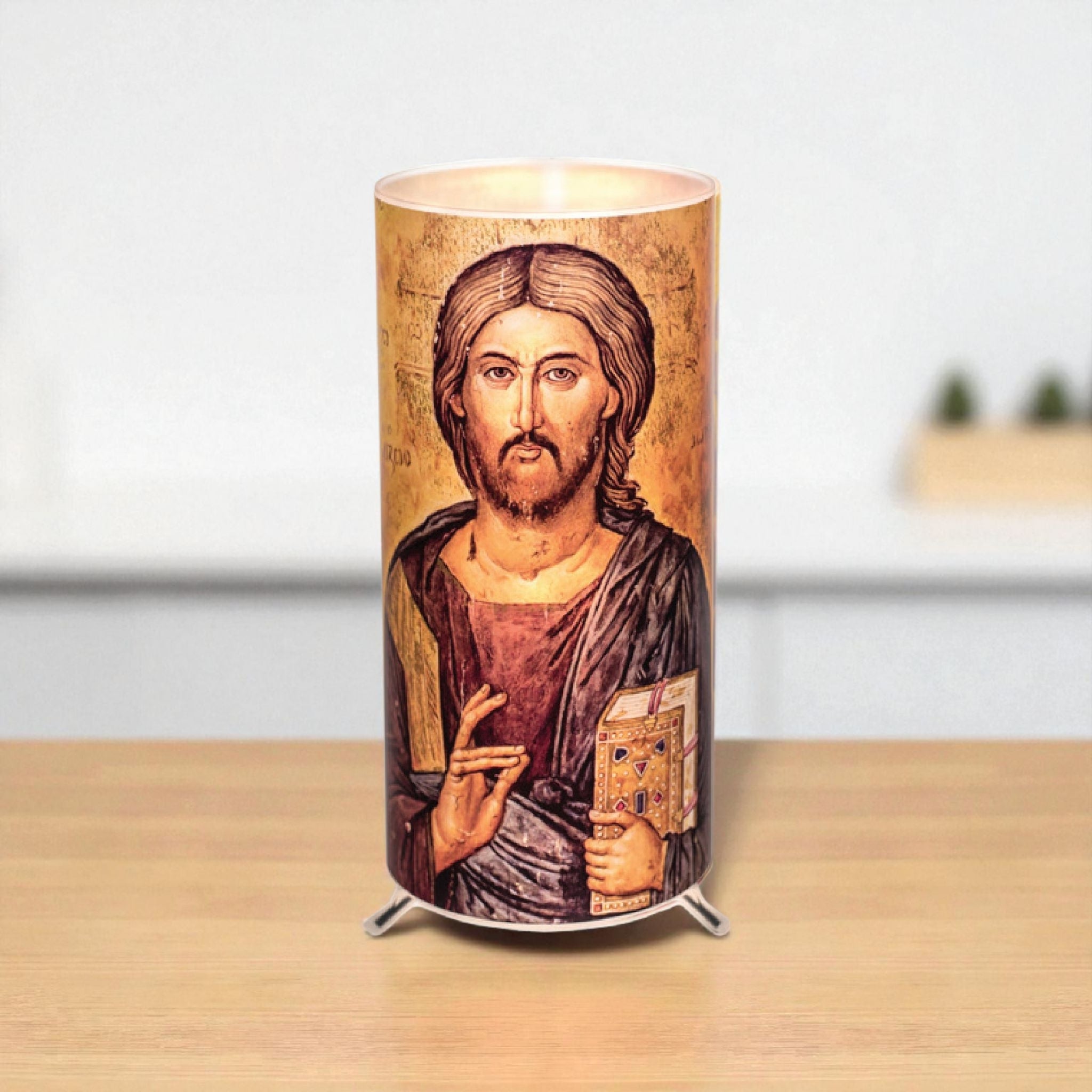 Christ Pantocrator Icon Candle Lantern